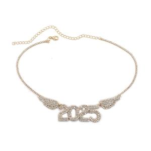 Vòng cổ cánh thiên thần 2025 thanh lịch có vật liệu hợp kim chắc chắn phụ kiện trang sức cho tủ quần áo nữ hợp thời trang