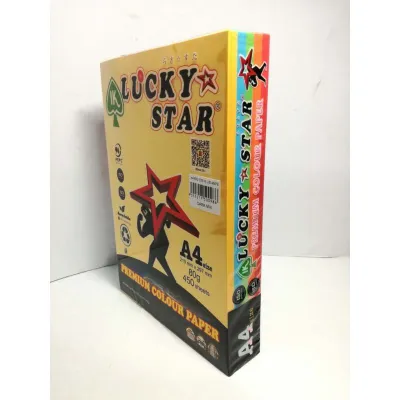 A4 IK LUCKY STAR 80GSM 450 SHEETS COLOUR PAPER (MIX) / KERTAS WARNA CAMPUR 80GSM 450 KEPING / LUCKY STAR / IK