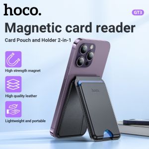 100% Original HOCO GT3 Multifunctional Magnetic Card Holder With Phone Stand Card Bag PU Leather Material Magsafe Portable Foldable Wallet Strong Suction For iPhone 16/15/14/13/12