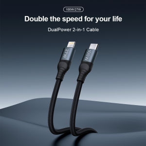 NILLKIN DualPower 2-in-1 Cable Reinforced Nylon Weaving Body Durable and Durable 1 meter Main Line+0.5 meter Branch Line Charging for More Freedom