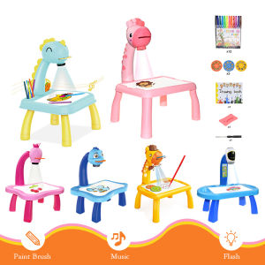 Children LED Projector Art Painting Table Toy Multifunction Children WordPad Arts Crafts Education To Study Painting Tools