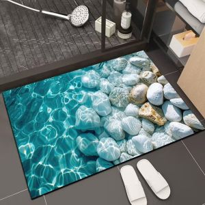 【24H Ship Local Delivery】High Quality 40x60CM Pebble Cobblestone Bathroom Quick-Dry Absorbent Non-slip Diatom Mud Rug Mat 3D Diatom Mud Bathroom Mat Absorbent Quick-Drying Non-Slip Mat Anti Slip Rubber Shower Bath Mat