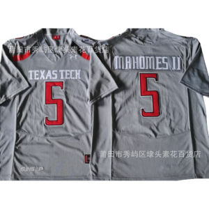 NCAA ชุดยูนิฟอร์มฟุตบอลมหาวิทยาลัย Red Raiders  เท็กซัส เทค เรด ไนท์ส 5# งานปักในสต็อก ปรับแต่งได้
