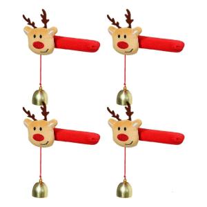 Festives Fabric Door Handle Covers 4PCS Set Holiday Homes Accessories Door Knob Protectors For Christmas Decorating