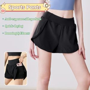 Yoga Pants Sports Pants High-rise Moisture-wicking Side Pocket Stretchy Gym Running Fitness Training