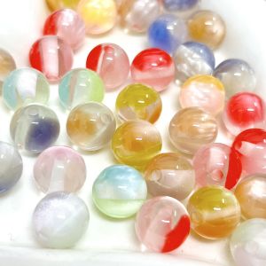 ลูกปัด ลาย ลูกแก้ว เปลี่ยนสี 10mm 12mm 16mm ของตกแต่ง ร้อย กำไล สร้อย พวงกุญแจ อุปกรณ์งานฝีมือ ทำ เครื่องประดับ