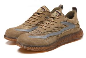 QINHUIZE Summer mesh breathable protective shoes anti-smashing stab-resistant work shoes womens lightweight deodorant wear-resistant safety shoes steel toe work safety boots mens shoes