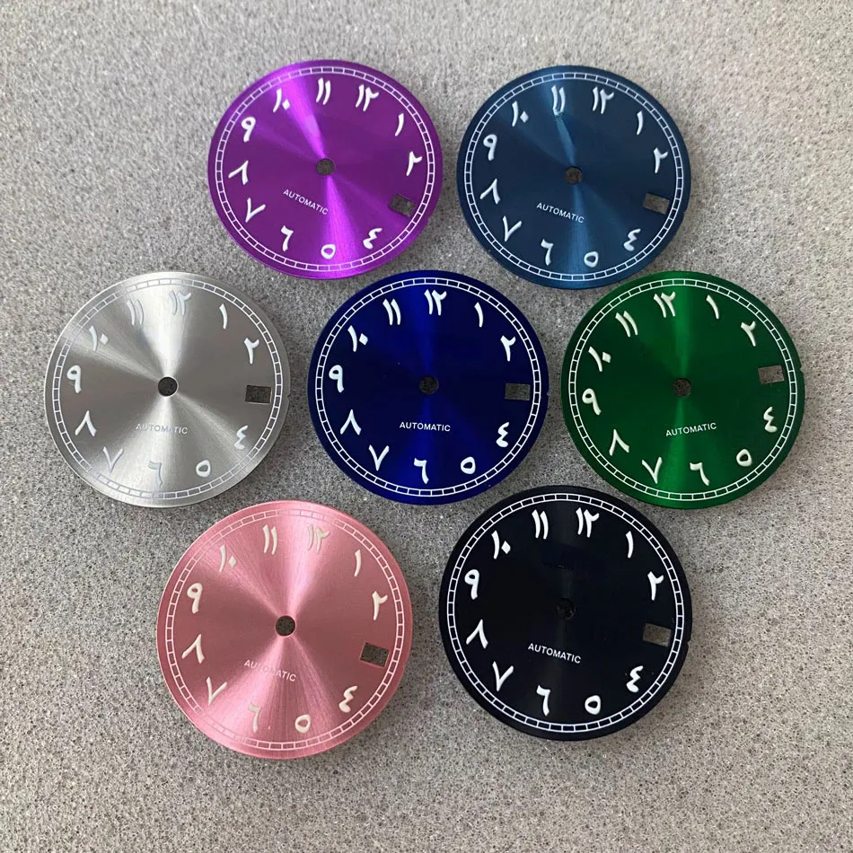 NH35 Dial Watch Accessories Arabic Numerals Swirl Marks