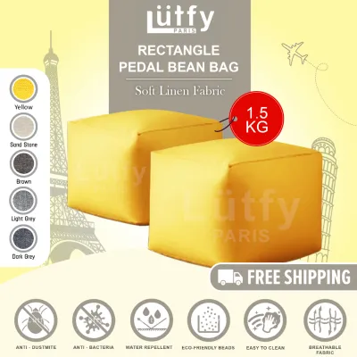 [Ready Stock] Square Bean Bag Stool with 1.5 kg (+/-) FILLING BEAN! Durable Water Repellent Breathable Fabric