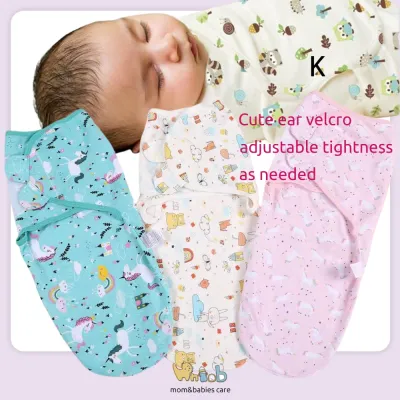 Hntob 0M+ Instant Newborn Receiving Blanket Swaddle Cotton Sleeping Bag Cotton Baby Envelope Wrap
