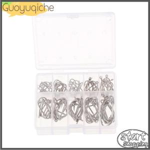 【Guoyuqiche】 100pcs box Fishing Hooks Carbon Steel Single Circle Fishhook Fishing Accessories