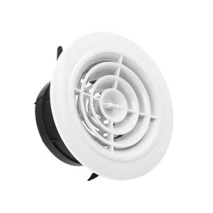 DEQIX 75-200mm Round Air Vent Extract Valve Adjustable White Ducting Ventilation Cover Air Outlet Fresh System Plastic Air Vent Extract Valve Grille Kitchen Bath