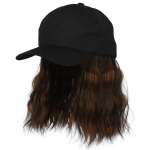 Fashion Adults Ball Hat Snapback Trucker Dad Sports Integrated Wig women Short Curly hair Baseball Cap Bob hairstyle Natural 8M72026