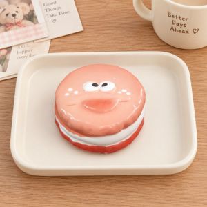 CHLOCH PU Đồ chơi bóp tay giảm căng thẳng Loạt Bánh Quy Hài Hước Bánh macaron Búp bê có độ đàn hồi chậm. Biểu cảm Jumbo Đồ chơi giúp giảm căng thẳng. Quà tặng cho trẻ em