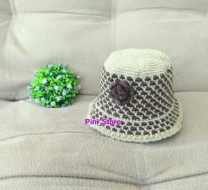 Topi Rajut Anak / Bucket Rajut Anyaman Sulam Motif Bunga Cocok Buat Anak Umur 6 bulan-10 Tahun