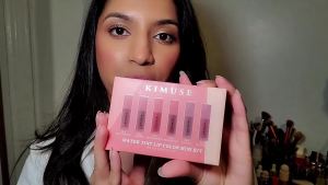 KIMUSE Water Gel Lip Tint 6 Colors Set Highly Pigmented Long Lasting Moisturizing Glossy Lip Stains Hydrate Lightweight Lip Gloss Makeup