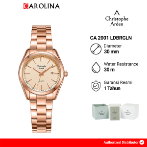 Jam Tangan Wanita Christophe Arden CA 2001 LDBRGLN Rose Gold Dial Rose Gold Stainless Steel Strap