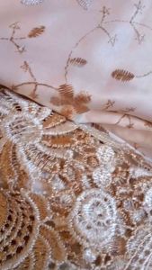 Mukena Sutra Jepang Swarovski Atas Bawah Renda Two Tone