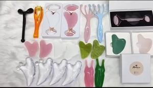 Đá Massage Mặt Guasha Trong Suốt Làm Giảm Nếp Nhăn Nâng Cơ Trẻ Hóa Da