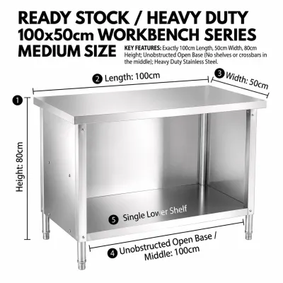 YOYO 304 Stainless Steel Market Vendor Table | Commercial Utility Table |Waterproof Scratch-Resistant Table | Outdoor Stall Table | Easy to Clean