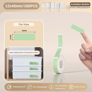 NIIMBOT D11H/D101/D110M Color Waterproof Oil-Proof Thermal Label Stickers Self-Adhesive Name Tags for Classification & Organizing