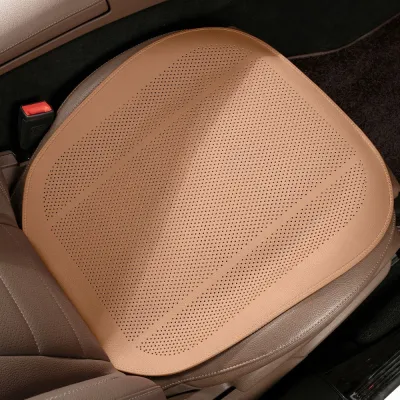 CANGMOTION Half-Pack Car Seat Cushion PU Leather Solid Color Ventilated Seat Cushion Universal Breathable Cool Cushion Four-Season