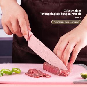 COD TERMURAH 8 in 1 Kitchen Knife Stainless Steel Set Multicolor Talenan Pisau Tatakan Pengupas Gunting Dapur Cocok Buat kado pernikahan