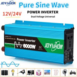 JOYUHON 6000W Solar Power System Ser Pure Sine Wave Power Inverter DC 12V/24V TO AC 220V Solar inverter With 18W Solar Panel and 30A Solar Controller for home car outdoor camping
