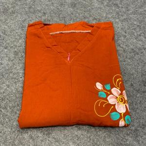 Pusat Daster Amira Dress lukis bunga timbul rayon santung