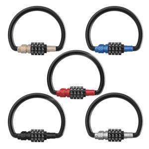 Bike Lock Zincs Alloys 4-Figure Security Anti thefts Lock Folded Passwords Lock for Bicycles Storage Outdoor Use