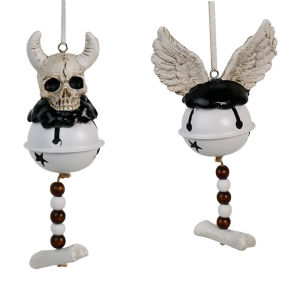 1/2PCS Halloween Pendant Ox Head Wing Bell Horror Demon Wind Chime Home Party Decoration Hanging