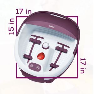 Beurer Bubble Foot Bath Spa FB21 – Water Tempering Vibration Massage & Pedicure Attachments for Relaxation