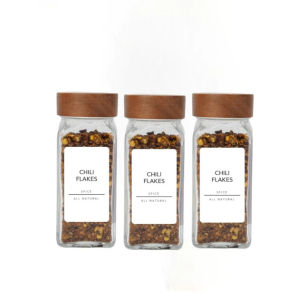 4oz Glass Bottle Spice Jar Spice Organizer Spice Seasoning Containerswith Bamboo Lids Spice Jar