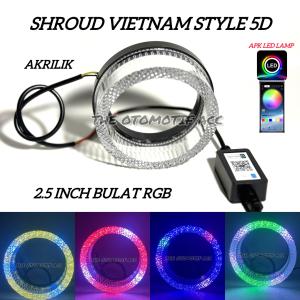 Lampu Shroud Akrilik Motor Angel Eye Chrystal Premium 2.5inc RGB APP Bluetooth Control 210 mode