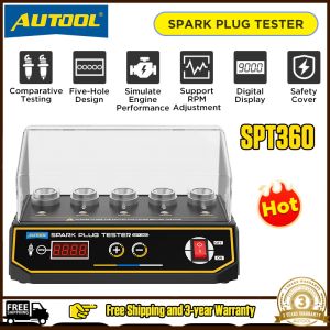 (✅Bảo Hành 3 Năm✅) AUTOOL SPT360 Máy Kiểm Tra Bugi Đánh Lửa Ô Tô 5 Lỗ Công Cụ Chẩn Đoán Tự Động Thiết Bị Kiểm Tra Bugi/Nến Bộ Phát Hiện Tia Lửa Điện