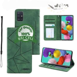 Case Samsung galaxy A51 Sarung Hp Dompet Kulit Flip Cover Magnet Tanpa KancingKesing Headphone Buka Tutup