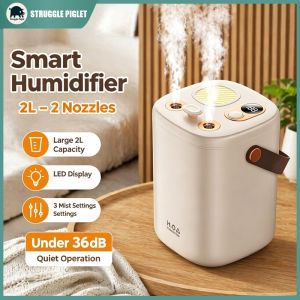 Cordless Humidifier Large Mist Dual Nozzle Smart Led Night Light Usb Quiet Diffusers For Sleeping