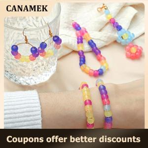 【 CANAMEK 】 100pcs Color Changing UV Beads Mixed Color Glow In The Dark Beads DIY Jewelry Making Bracelets Necklace