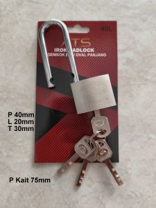 Gembok Pagar Rumah Ukuran 40mm Panjang 4 Anak Kunci ATS Iron Padlock 40mm ATS