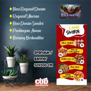 Spanduk Banner Lapak Simbok 50X100 Cm Bisa Request Desain