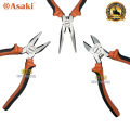 Bộ 3 kìm điện - kìm cắt - kìm nhọn kiểu Mỹ Asaki A+cut Tech 6 inch/ 150mm, thép High Carbon độ cứng cao. 