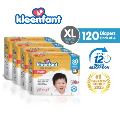 Kleenfant Baby Pull-up Pants Diaper Medium-XXXL (120 Pads) Disposable Diaper Baby Essentials