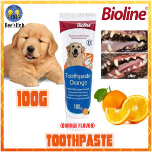 BIOLINE Toothpaste with Orange Flavor Dental Care Pet Dog Toothpaste 100g (TOOTHPASTE ONLY)