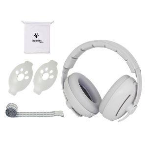 MICANGP ดีไซน์แบบแปลงได้ ที่ปิดหูเด็กแบบ 2-in-1 สายรัดปรับได้ สะดวกสบาย หูฟังลดเสียงรบกวน แบบพกพา ป้องกันเสียงรบกวน ป้องกันหูของทารก ทารก