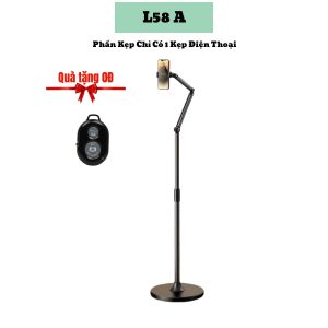 Giá Đỡ Điện Thoại L58A Xoay 360 Độ Đa Năng Livestream-Chụp Ảnh-Quay Video Có Điều Chỉnh Chiều Cao Tặng Kèm Remote Hợp Kim Nhôm Chắc Chắn Tiện Lợị 68 Leon
