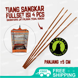 SEMPATI Tiang Sangkar Kotak Kayu Polos Tiang Sudut Kandang Burung Bahan Kayu Bulat Polos Panjang 65 Cm TNKPLS