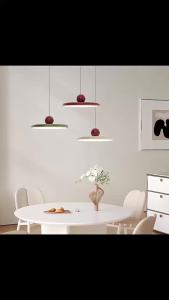SXH  Nordic Designer Restaurant Bar Modern Cream Style Bedroom Bedside Dining Table Dining Room Vintage Study UFO Pendant Light