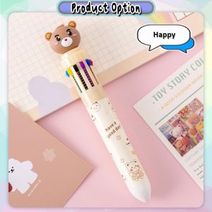 [Happy Kids] Cute Bear 10 Colors Ballpoint Pen Ball Pens Kids Stationery Gifts for Children 卡通圆珠笔 Pen Comel - ST01