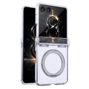 Veelax For Samsung Galaxy Z Filp8/Z Filp7 with Ultra Slim Hinge 360° Magnetic Stand Matte Ring Holder Phone Case