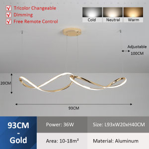 TOMAX Modern LED Chandelier Pendant Lights Remote Dimmable for Kitchen Chandeliers Over Table Pendant Light for Dining Room